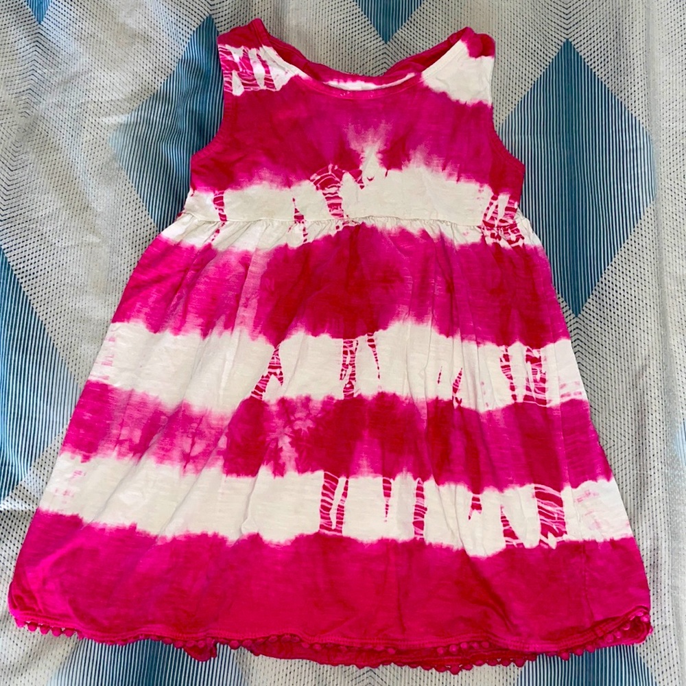 Girls Tu Pink and White Tie Dye Dress Size 3-4Y